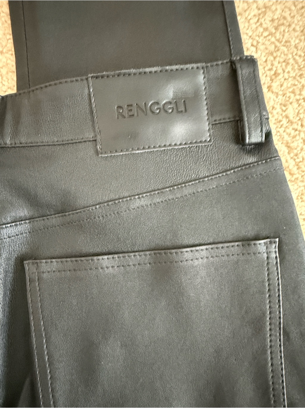 Renggli Lamb Leather Pants Skinny Leg Womens Size 25 — image 3 of 6